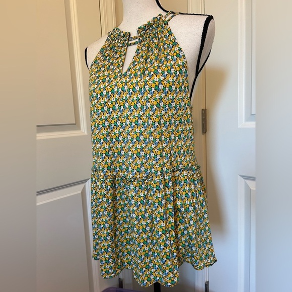 LOFT bright floral cotton long tank/tunic - Picture 2 of 6